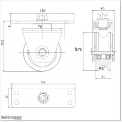 360 degrees Turning Gate wheel. Wheels are bolt mounted to bottom of the gate sections