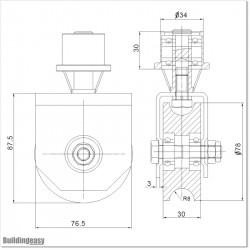 360 degrees Turning Gate wheel. Wheels are spring loaded weldable to bottom of the gate sections