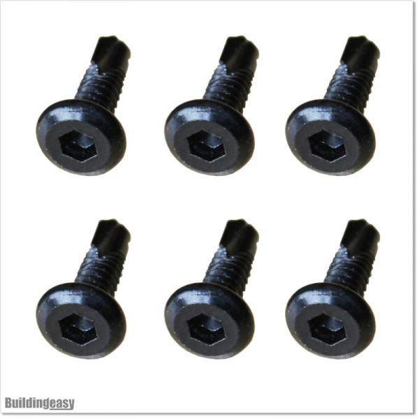 Self-tapping screws are powder coated in black colour. Size M4 X 16mm