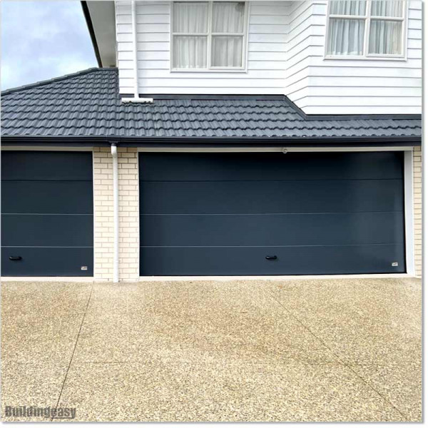 European manufactured Insulated Garage Door RL7016 colour installed with with Sommer Opener