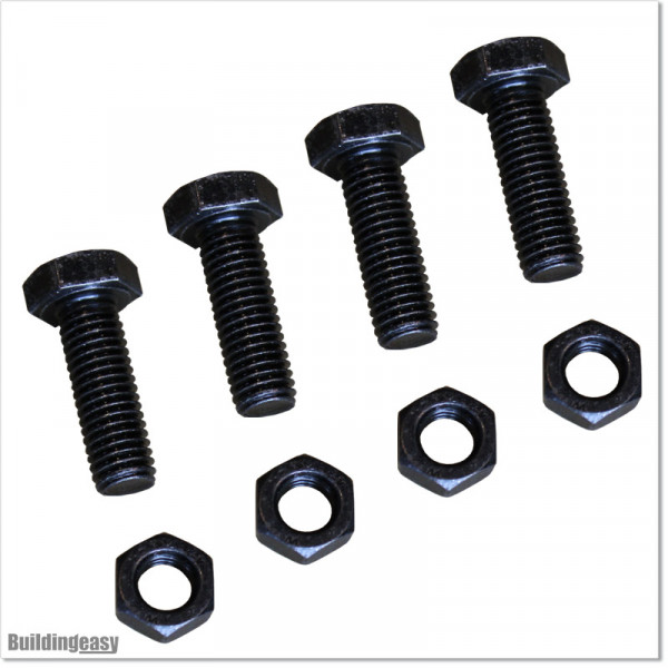 Stainless Steel and Blackened Bolts and Nuts M10 X 30mm