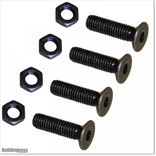 Stainless Steel and Blackened Countersunk Bolt and Nut M8 X 30mm
