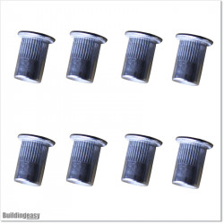Large Flange Head M10 Aluminium Rivet Nut 16 pieces