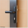 Aluminium Louver Pedestrian Gate 1M wide in Iron Sand With Parts 1.8M high