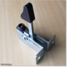 Self-locking and adjustable swing gate stopper. Use it when the gate is at open position