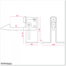 Self-locking and adjustable swing gate stopper. Use it when the gate is at open position