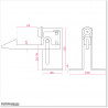 Self-locking and adjustable swing gate stopper. Use it when the gate is at open position