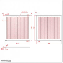Aluminium Tongue and Groove Gate. Gate is 3.0M wide and gate height is 1.75M.