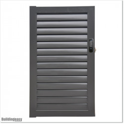 Aluminium Louver Pedestrian Gate 1M wide in Iron Sand With Parts 1.8M high