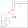 Pedestrian Tongue & Groove gate is 1.0M wide and gate height is 1.75M. Gate colour RAL7016 (Anthracite Grey)