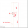 Aluminum Post 100 X 100 and 4.0mm wall thickness with holes made for Lock 1