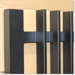 Finn Gate is 1000mm wide (excluding hinge gap) and 1750mm high. Gate comes with Button Lock and Stricker Bracket