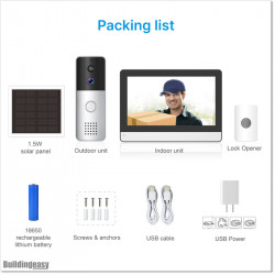Video call to indoor monitor and smart phone. Open the gate from indoor monitor or smart phone