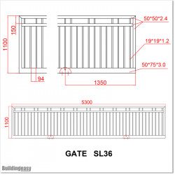 5.3M Wide and 1.2M High Sliding Gate Flat Top in Auckland.