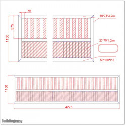 Gate is 4.275 wide and gate height is 1.15. Gate fits 4.0M post gap. Gate colour Pure White (RAL9010)