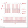 Gate is 4.275 wide and gate height is 1.15. Gate fits 4.0M post gap. Gate colour Pure White (RAL9010)