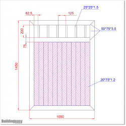 Pedestrian Tongue & Groove gate is 1.05M wide and gate height is 1.45M. Gate colour Matte Black (RAL9005)