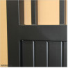 Pedestrian Tongue & Groove gate is 1.05M wide and gate height is 1.45M. Gate colour Matte Black (RAL9005)