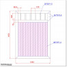 Pedestrian Tongue & Groove gate is 1.05M wide and gate height is 1.45M. Gate colour Pure White (RAL9010)