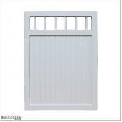Pedestrian Tongue & Groove gate is 1.05M wide and gate height is 1.45M. Gate colour Pure White (RAL9010)