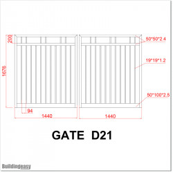 2.9M wide Aluminium Double swing Gate in Auckland.