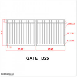 Very Light Aluminium Double Swing Gate 3.78M Wide and 1.7M High.