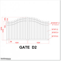 Covered Black Arch top Double Swing Gates 3M Wide in Auckland.