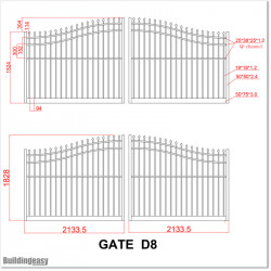 4.3M wide Aluminium Curved top Double swing Gates in Auckland.