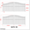 4.3M wide Aluminium Curved top Double swing Gates in Auckland.