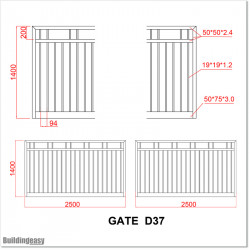 Black Colour 5M Wide Aluminium Double swing Gate in Auckland .