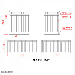 Quality 5M wide Aluminium Double swing Gate With 1.1M High in AKL