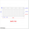 This gate is 2.5M wide and gate height is 1.1M.