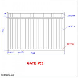 Very Light Aluminium Single Swing Gates 2.5M Wide and 1.7M High.