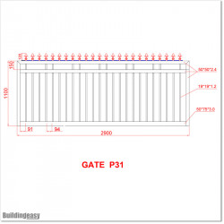 2.9M Wide Aluminium Single Swing Gate in Auckland black Colour.