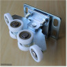 Six wheel roller carriage for aluminium cantilever gates.