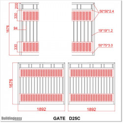 3.8M Wide Aluminium Double Swing Gate with Plates Fitted in Auckland