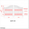 2.7M Plates Fitted Arch Top Aluminium Double Swing Gate 1.7M High.