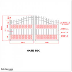 Covered Aluminium Curved Top 3.2M Wide Double Swing Gates in Auckland.
