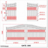Black Arch Top Covered Double Swing Gates 4.3M Wide and 1.8M High.