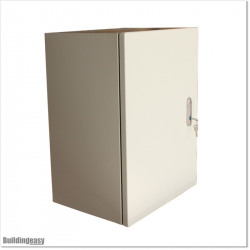 Metal wall mount enclosure outer dimensions 300 X 400 X 250 mm. IP 65 waterproof rating