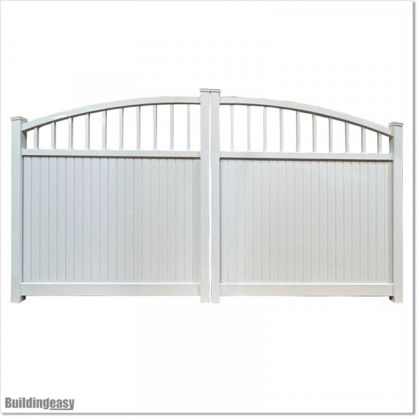 Aluminium Tongue and Groove Gate. Gate is 3.5M wide and gate height is 1.75M. Gate colour is Pure White (RAL9010)