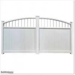 Aluminium Tongue and Groove Gate. Gate is 4.0M wide and gate height is 1.75M. Gate colour is Pure White (RAL9010)