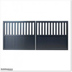 Aluminium Tongue and Groove Gate. Gate is 3.0M wide and gate height is 1.5M. Gate colour is Matte Black (RAL9005)