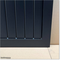 Aluminium Tongue and Groove Gate. Gate is 3.0M wide and gate height is 1.5M. Gate colour is Matte Black (RAL9005)