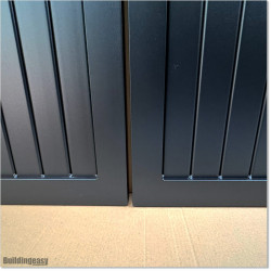 Aluminium Tongue and Groove Gate. Gate is 3.5M wide and gate height is 1.5M. Gate colour is Matte Black (RAL9005)
