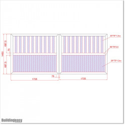 Aluminium Tongue and Groove Gate. Gate is 3.5M wide and gate height is 1.5M. Gate colour is Matte Black (RAL9005)