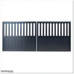Aluminium Tongue and Groove Gate. Gate is 3.5M wide and gate height is 1.5M. Gate colour is Matte Black (RAL9005)