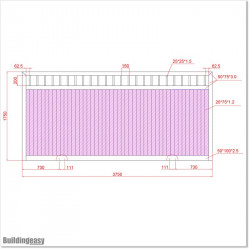 Gate is 3.75M wide and gate height is 1.75. Gate fits 3.5M post gap. Gate colour Matte Black (RAL9005)