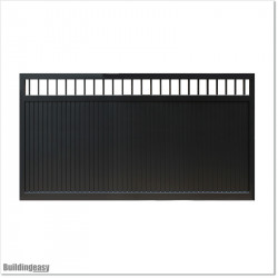 Gate is 3.75M wide and gate height is 1.75. Gate fits 3.5M post gap. Gate colour Matte Black (RAL9005)