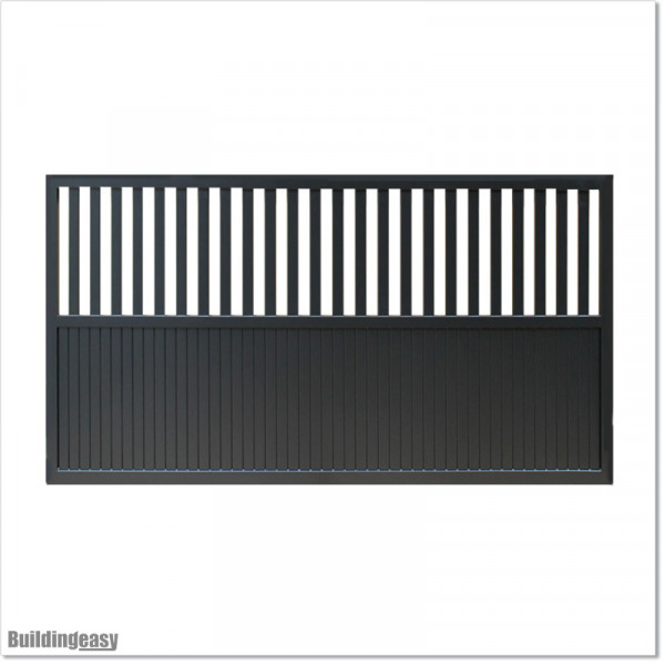 Gate is 3.825M wide and gate height is 1.75. Gate fits 3.5M post gap. Gate colour Matte Black (RAL9005)
